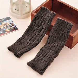 Solid Women Knitted Gloves Fingerless  woolen Warmer Winter Gloves & Mittens