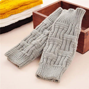 Solid Women Knitted Gloves Fingerless  woolen Warmer Winter Gloves & Mittens