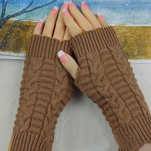 Fashion Winter Gloves Women Wrist Soft Warm Mitten Knitted Arm Fingerless Winter Gloves Unisex Soft Warm Mitten