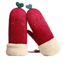 Feitong Winter Warm Hanging Neck Thicken Hot Warm Gloves Funny Printed  female mittens Guantes Mujer#3